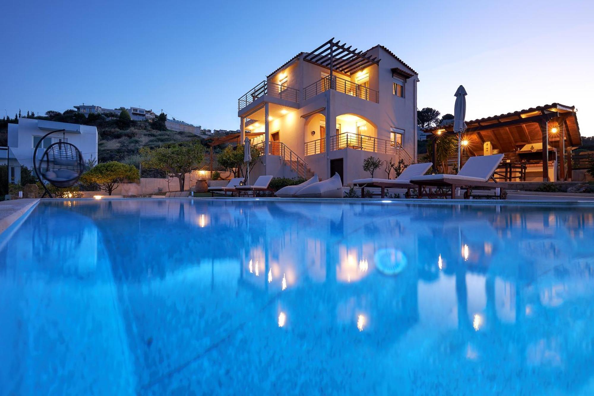Spacious Villa With Private Eco-Pool And Panoramic Sea View Agia Pelagia  Exterior foto