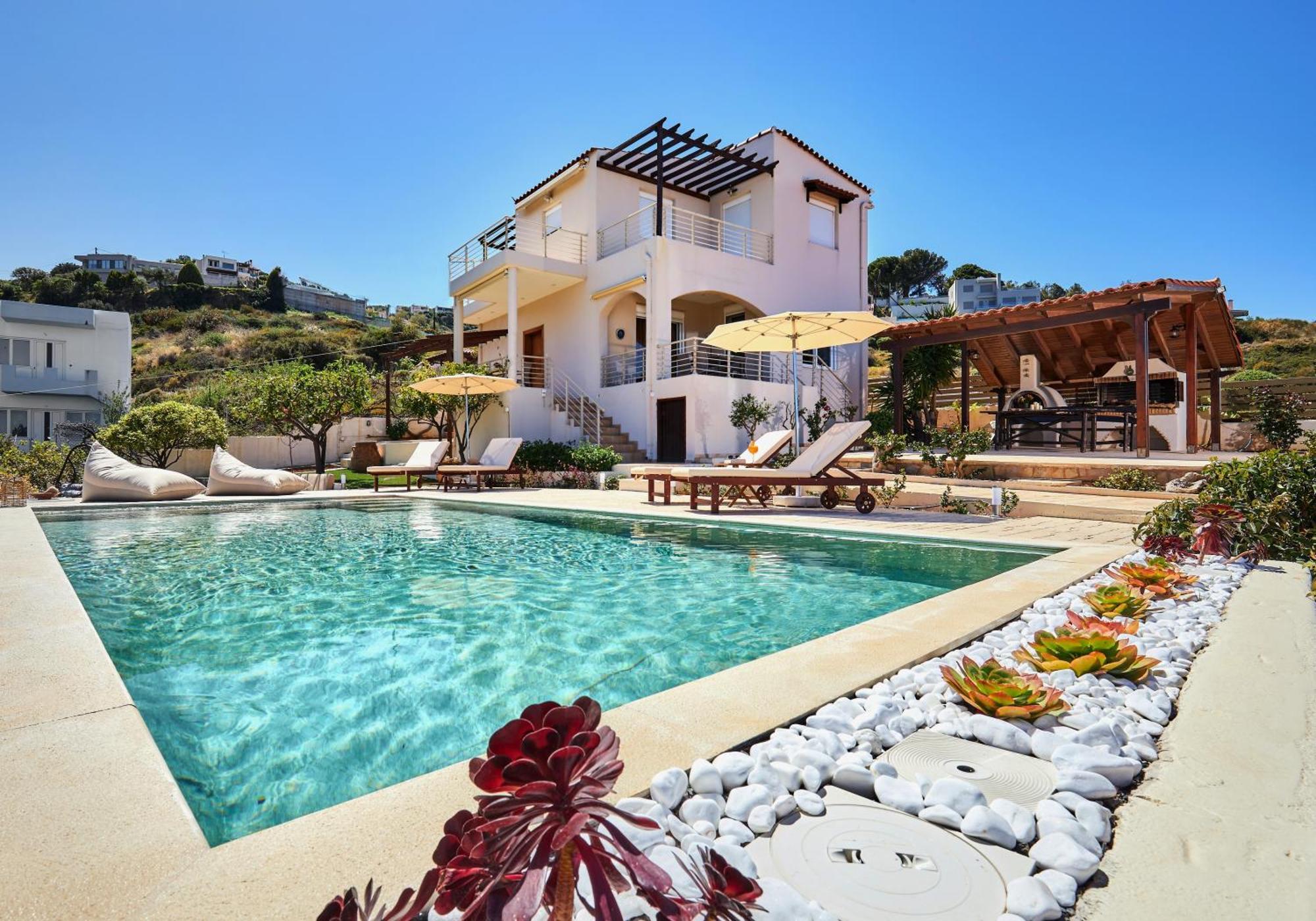 Spacious Villa With Private Eco-Pool And Panoramic Sea View Agia Pelagia  Exterior foto